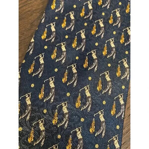 LAVORAZIONE ARTIGIANA pura seta Golf Blue Italy Men's Silk Neck Tie New NWOT